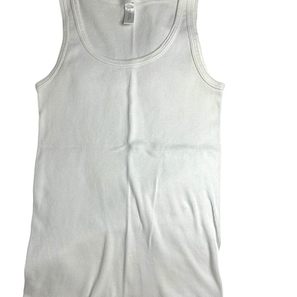✨EUC✨ FIVE J. Crew 100% Cotton Ribbed Stretchy Tank Tops In White Size M - Picture 5 of 14